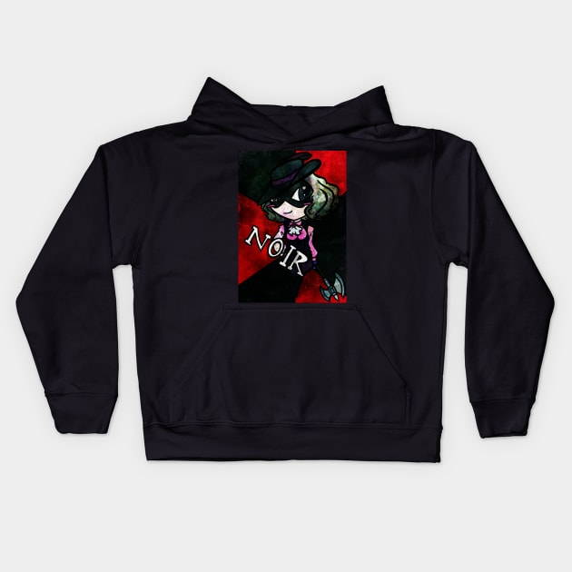 Chibi Phantom Thief Noir Kids Hoodie by ScribbleSketchScoo